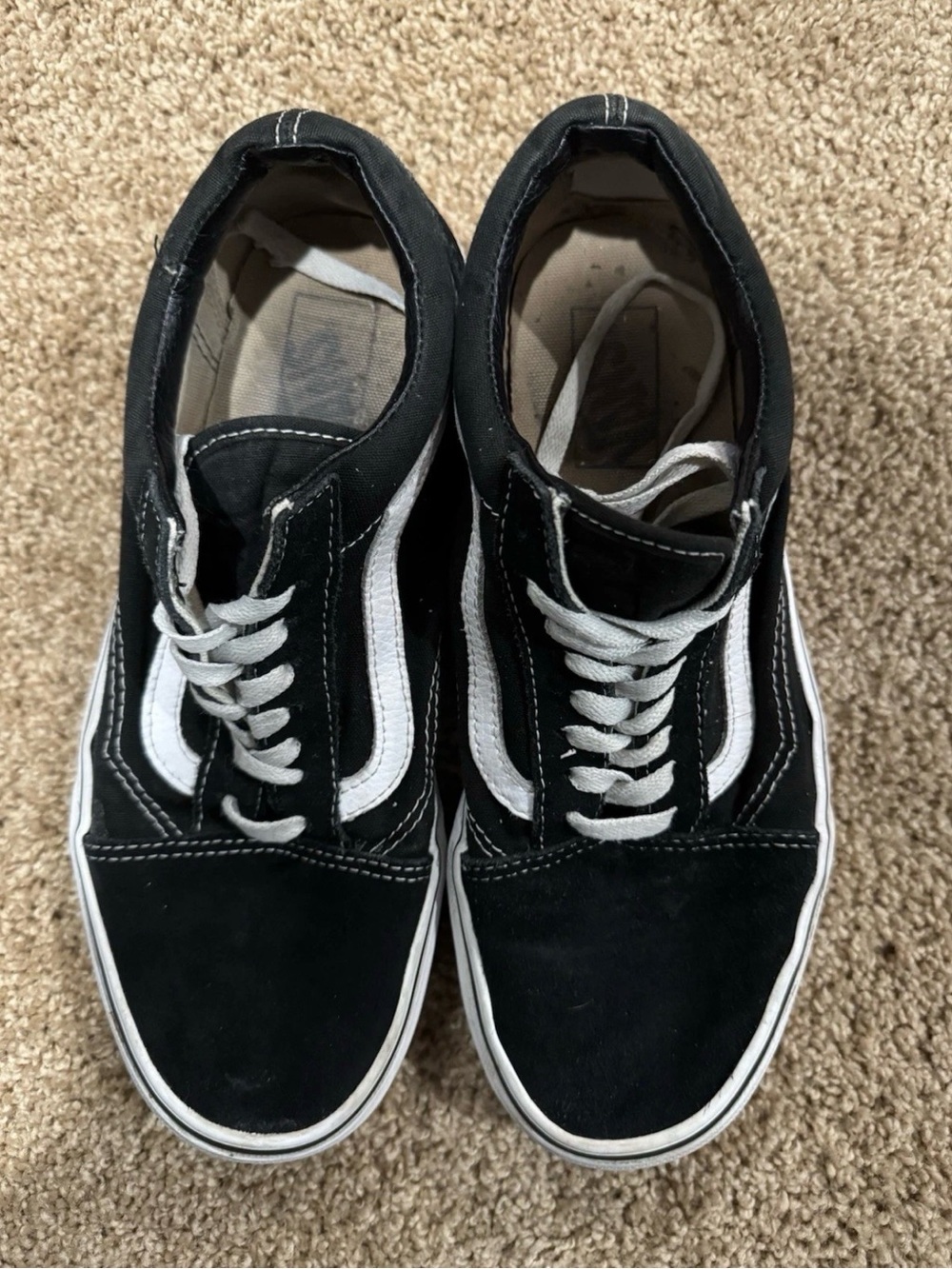 VANS Old Skool Black And White M Size 8/W Size 9.5 Used Good Condition No Box